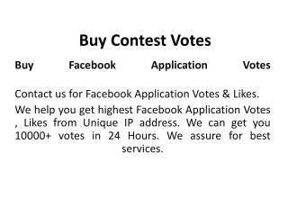 Buy Contest Votes