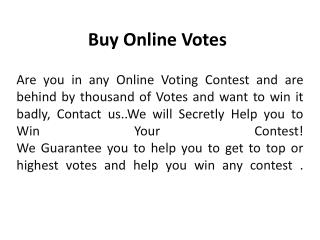 Buy Online Votes