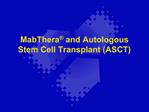 MabThera and Autologous Stem Cell Transplant ASCT