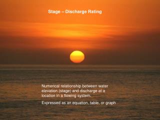Stage – Discharge Rating