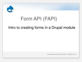 Form API (FAPI)