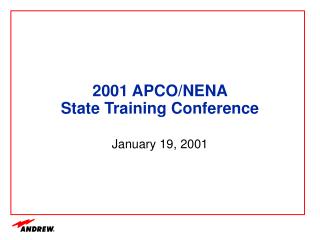 2001 APCO/NENA State Training Conference