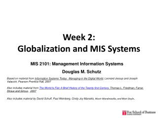 Week 2: Globalization and MIS Systems