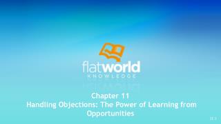 Chapter 11 Handling Objections: The Power of Learning from Opportunities