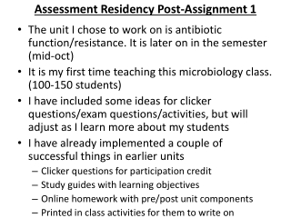 Assessment Residency Post-Assignment 1