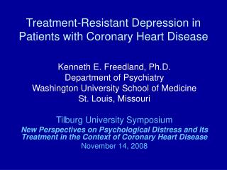 Treatment-Resistant Depression in Patients with Coronary Heart Disease