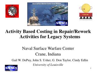 Activity Based Costing in Repair/Rework Activities for Legacy Systems Naval Surface Warfare Center