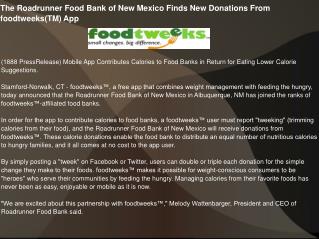 The Roadrunner Food Bank of New Mexico