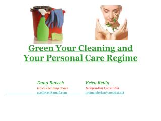Green Your Cleaning and Your Personal Care Regime