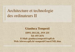 Architecture et technologie des ordinateurs II