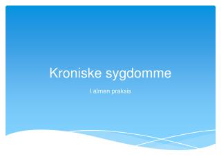 Kroniske sygdomme