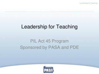 Leadership for Teaching