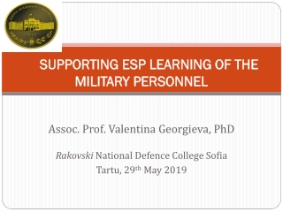 SUPPORTING ESP LEARNING OF THE MILITARY PERSONNEL