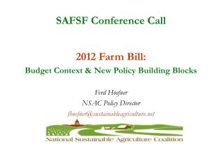 SAFSF Conference Call