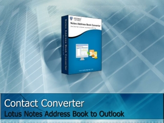 Best Lotus Notes Contacts Converter