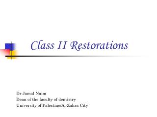Class II Restorations