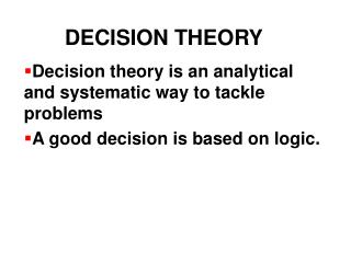 PPT - DECISION THEORY PowerPoint Presentation, free download - ID:3666363