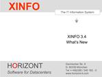 XINFO 3.4 What s New