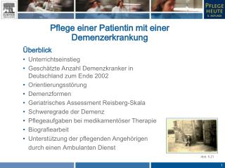 Pflege einer Patientin mit einer Demenzerkrankung