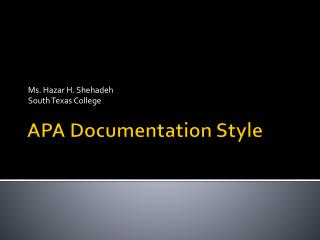 APA Documentation Style