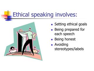 Ethical speaking involves: