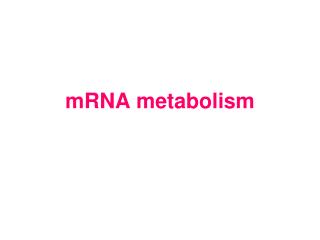 mRNA metabolism