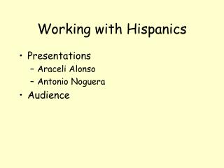 Working with Hispanics