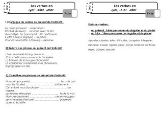 Les verbes en - yer , - eler , - eter