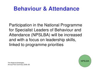 Behaviour & Attendance