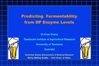 Predicting Fermentability from DP Enzyme Levels