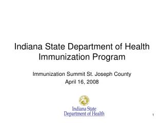 Indiana State Department of Health Immunization Program