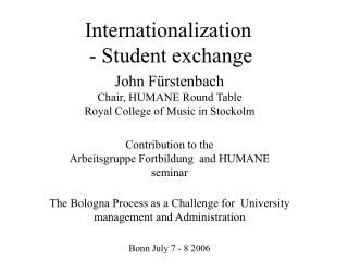 Internationalization - Student exchange