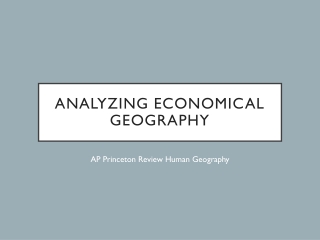 Analyzing Economical Geography