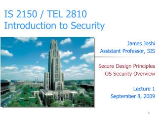 IS 2150 / TEL 2810 Introduction to Security