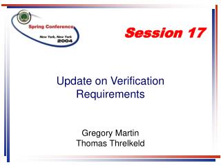 Update on Verification Requirements