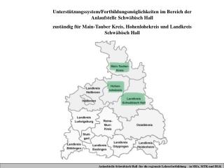 Unterstützungssystem/Fortbildungsmöglichkeiten im Bereich der Anlaufstelle Schwäbisch Hall