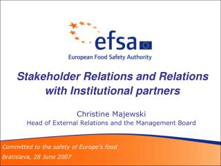 Stakeholder Relations and Relations with Institutional partners
