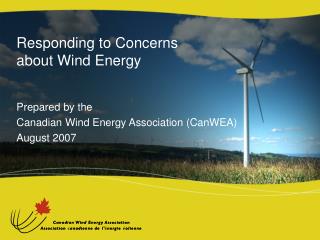 Responding to Concerns about Wind Energy