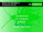Retain for BlackBerry Enterprise Server