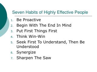 PPT - The Eight habits of highly effective people PowerPoint ...