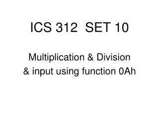 ICS 312 SET 10