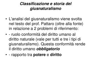 Classificazione e storia del giusnaturalismo