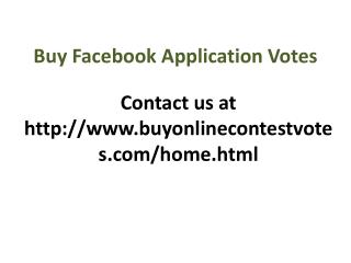 Buy Facebook Application Votes