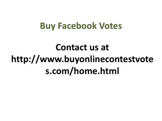 Buy Facebook Votes