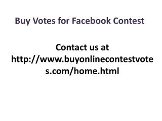 Buy Votes for Facebook Contest