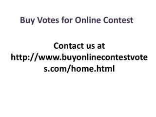 Buy Votes for Online Contest