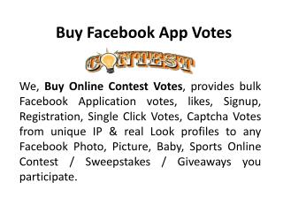 Buy Facebook App Votes