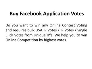 Buy Facebook Application Votes