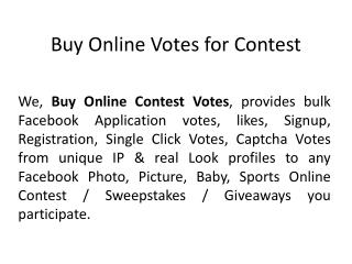 Buy Online Votes for Contest