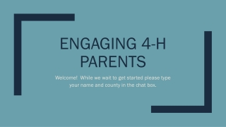 Engaging 4-H Parents